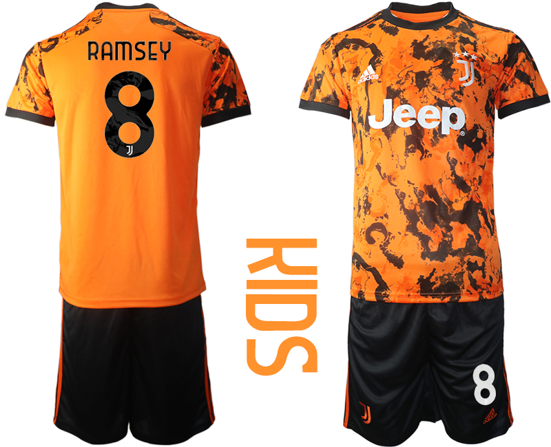 Youth 2020-2021 club Juventus away orange #8 Soccer Jerseys